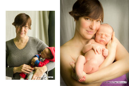 "Dream Come True Photo" - Before/After image capturing love and connection of a mom an her sweet little newborn baby boy.