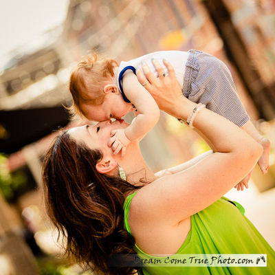 Dream Come True Photo: portrait of a Mom kissing her adorable little baby boy.