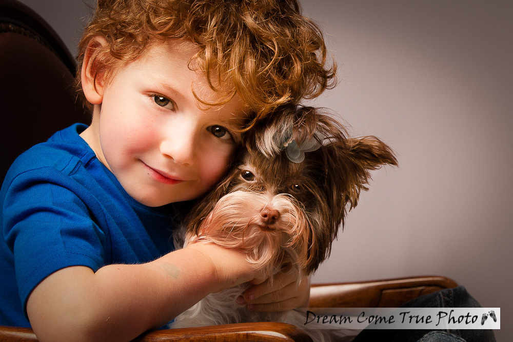 DreamComeTruePhoto_8T9A0157-T adorable baby boy who loves and hugs his puppy little doggy
